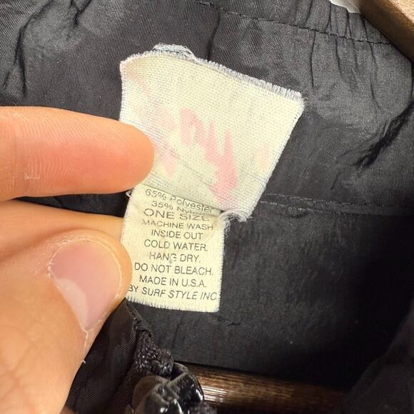 Vintage Surf Style Jacket one Size Black Myrtle Beach 1/4 Quarter Zip Pullover - Picture 4 of 10